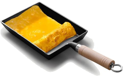 Mini Egg Roll Pan 14.4x6.1in - Cast Iron Tamagoyaki Japanese Omelette Pan for Home Cooking, Non Stick Square Frying Pan, Universal for Induction Gas Stove, Breakfast Skillet