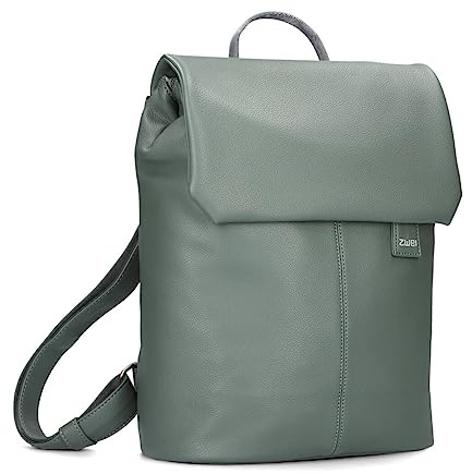 Zwei Damen City-Rucksack Mademoiselle.M MR13 Tagesrucksack 7 Liter, gepolstertes Laptopfach, Magnet-Verschlussklappe, Hauptfach mit Reißverschluss, Rückenpolsterung (eucalyptus)