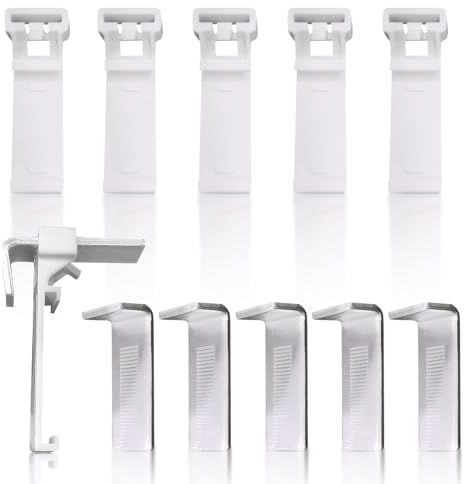 5 Stück Klemmfix Halterung, Rollo Halterung Fenster, Klemmhalter für Klemmfix Rollo, Klemmhalter Doppelrollo Ohne Bohren Ersatzteil Zubehör Set, Klemmträger Halterung für PVC, Holz Fenster, Türflügel