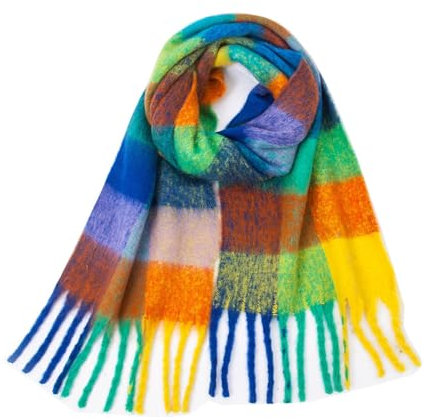 Frauen Winterschal Bunte Karierte Schals Dicke Lange Weiche, Warme Schals Damen Schal und Schal