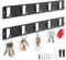 Galerie SV - 2 Pièces Porte Clé Mural en Métal avec 5 Crochets - Noir Mat - Rangement des Clés et Courrier à l'entrée
