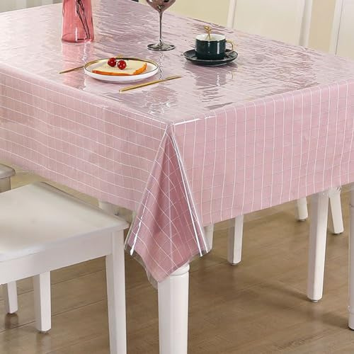 IVEOPPE Tischdecke Transparent - Durchsichtige Tischdecke, Tischfolie Transparent Fettdicht Tischschutzfolie, 0.13 mm Tischdecke Abwaschbar Transparent, PVC Transparente Tischdecke (220 x 140 cm)