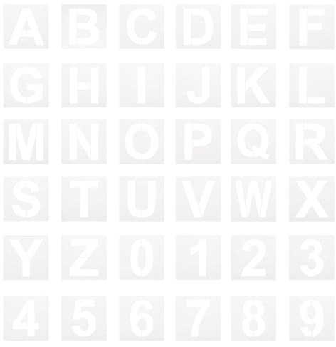 uxcell 36pcs Alphabet Cake Stencils A-Z Letters Stencils, 3 Inch Letter and Number Stencil Templates for Cakes Cookies Baking