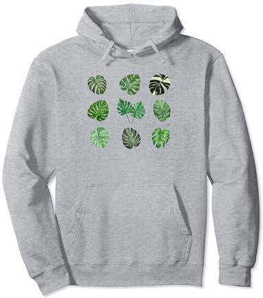 Boho Monstera Deliciosa Plant Swiss Cheese Indoor Plant Pullover Hoodie