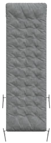 vidaXL Sonnenliegen Auflage, Liegenauflage mit Schnüre, rutschfest Polsterauflage für Gartenliegen Liegestuhl, Grau Wildleder-Optik