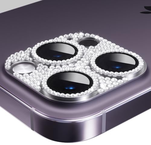 AKABEILA Compatible with iPhone 13/13 Mini Camera Lens Protector Bling Diamond Rhinestone Camera Lens 9H Tempered Glass Protection HD Clear Anti-Scratch