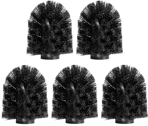 QUARKZMAN 5pz Testine di Ricambio per Spazzola WC 15mm, Spazzola WC a Forma di Palla Rotonda Pulizia delle Teste delle Spazzole Nero
