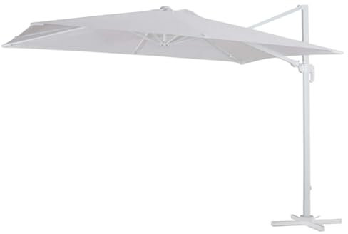 Generico Ombrellone a braccio da giardino decentrato in alluminio quadro laterale 300cm