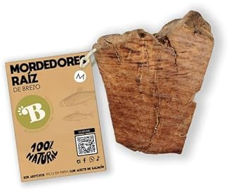 BIMORDISCOS Raíz de Brezo para Perro | con Aceite de Salmón | Mordedor Perro | Huesos para Perros | Juguetes para Perros (Pack 2 x M)