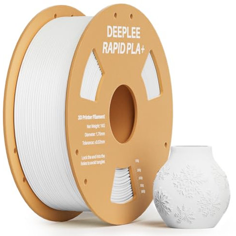 DEEPLEE Rapid PLA Plus Filament 1.75mm, High Speed 3D Drucker Filament up to 600mm/s, PLA+ Filament Maßgenauigkeit +/- 0.02 mm für die meisten FDM 3D Drucker, Weiß 1KG