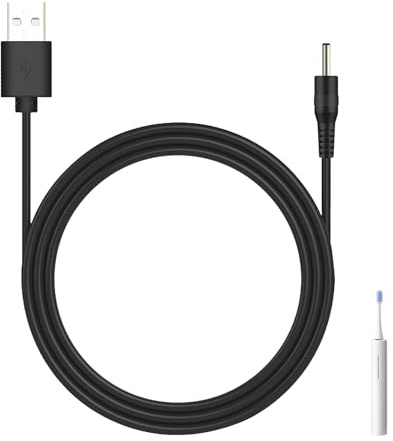 USB Charger Cable Electric Toothbrush, DC 3.5 x 1.35mm DC Jack Compatible with FWP11 FW-508 FW-507 FW-917, SG-508 D1 D3 D7 D8 E6 E10 E11 P11 Plus Pro TB-508 1M Charging Cable Replacement (1)