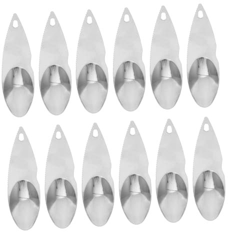 BEBEMOKO 12pezzi Cucchiaio Kiwi Acciaio Inossidabile Per Sbucciare e Scavare Frutta Utensili Ergonomici Per Cucina Ristoranti e Fruttivendoli