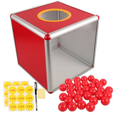 VILLFUL Tombolabox Aufbewahrungsbox Werbekoffer Klare Wiederverwendbare Ticket Halter Mit Zubehör Für Spendenkoffer Party Wahlurne Kubische Spendenbox