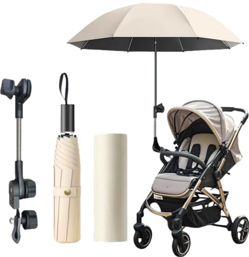Sombrilla Carro Bebe Anti UV, Paraguas Cochecito, Protección Solar, Lluvia para Carrito Silla de Paseo, Sombrilla de Playa