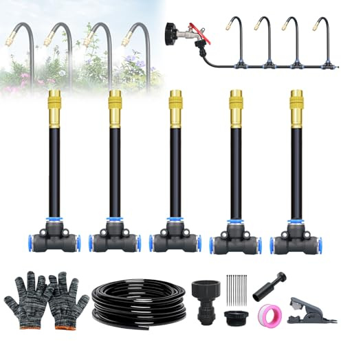 Irrigation System Kit,2025 New Garden Irrigation Systems,360° Curved Garden Automatic Irrigation System,Quick-Connect Drip Irrigation System Kit for Lawn, Greenhouse, Garden (5M)