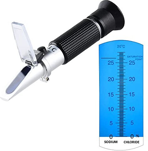 Salinity Refractometer 0~28% Refractometer for Measuring Sodium Chloride Content in Brine Soup Pickles Curing Food, NaCl Refractometer for Making Pickles Fermented Foods in Home or Industry