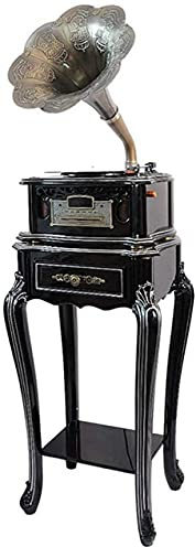 Record Player Vinyl Gramophone Retro Turntable with Wireless Speakers Table Stand 3.5Mm Aux-In/FM Radio/DVD Vintage Wood Phonograph-C recorder kxtmm