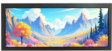 VSDISPLAY 12.3 pollici 1920x720 850 Reti IPS Allungato Monitor LCD Bar | Porta USB Card, Supporto Auto Play,270 gradi Rotazione