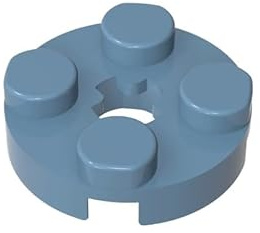 Gobricks 4032 Circular Plate Plate Round 2x2 with Axle Hole Type 1 (+ Opening) 50 Pieces GDS-609 Compatible with Lego Building Blocks Color:Sand Blue