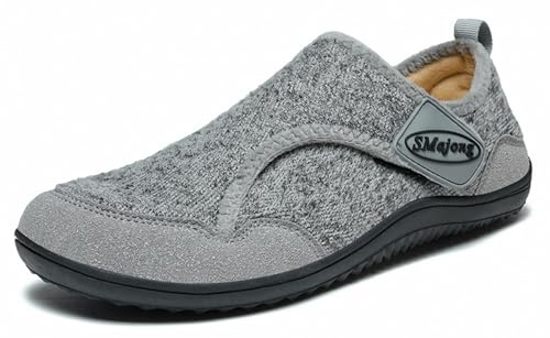 SMajong Zapatillas de Estar en Casa Hombre Invierno Mujer Pantuflas Antideslizantes Zapatos Cálido Cómodo de Planos Gr.36-46