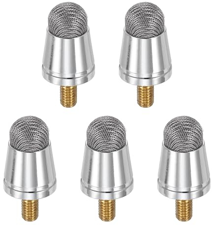 PATIKIL 6.5mm (0.26) Stylus Pen Fiber Tips, 5Pcs Universal Mesh Soft Conductive Replacement Tip Touch Screen Stylus Pen with External Thread, Gray