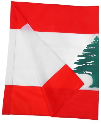 HEMOTON Drapeau Liban avec Manchon pour Mât et Résistant Décoration Extérieure et Intérieure pour Célébrations Événements Scolaires et Foires Symbole Culturel Libanais