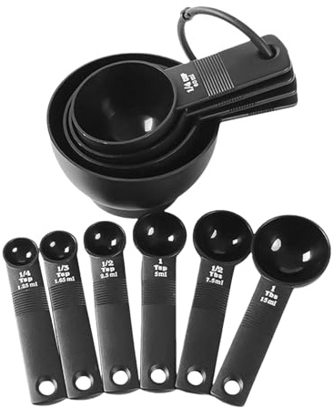 Compact Measuring Set - Cooking Spoons for Baking Needs | PP Material with Comfortable Grip, Wet Measuring Cups, Kitchen Gadget Accessory, Home Shop Utility for Daily Food Preparation