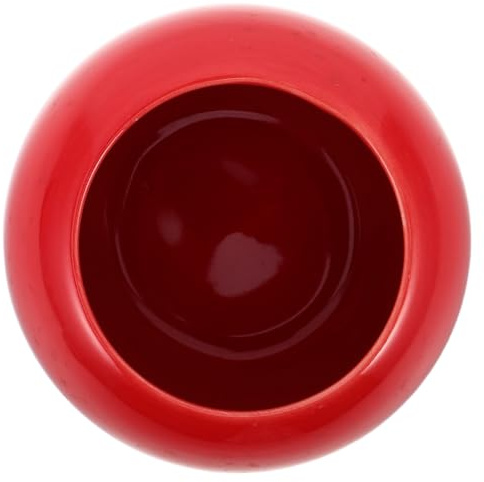 GLEAVI Jarrón Decorativo Pequeño de Cerámica Roja Forma Esférica para Sala de Estar y Estante, Diseño Moderno y Fácil de Limpiar