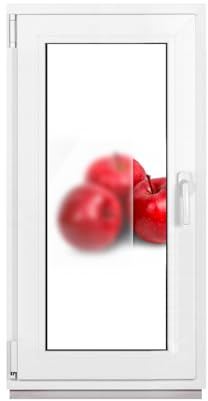 Framex Fenêtre de salle de bain blanche double verre dépoli 40 x 85 cm DIN gauche, fenêtre de cave en plastique PVC satiné 400 x 850 mm 32 mm inclinaison rotative (poignée droite)