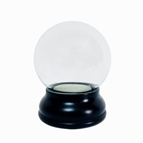 Clear DIY Empty Snow Globe kit Glass Water Globe Jar with Resin Base (80MM)
