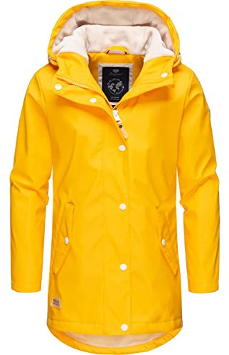 Ragwear Kinder Mädchen Wintermantel Regenjacke wasserdicht gefüttert mit Kapuze Marjanka Yellow Gr. 152