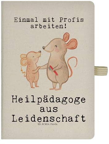 Mr. & Mrs. Panda DIN A4 Baumwoll Notizbuch Heilpädagoge Leidenschaft - Geschenk, Notizblock, Notizen, Firma, Heilpädagogik, Adressbuch, Ausbildung,