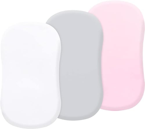 3-Pack Moses Basket Bettwäsche, 100% Mikrofaser Cradle Bettwäsche 82 * 43cm Passend für alle Cradle Matratzenform Leichtes