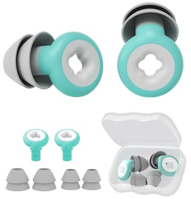 FAINCA Ohrstöpsel zum Schlafen Enthält 2 Paar Ersatzköpfe 3D Shape Schlaf Ohrstöpsel Geräuschreduzierende Silikon Ohrenstöpsel Silikon Gehörschutz für Schlafen Schnarchen Lernen Schwimmen (Grün)