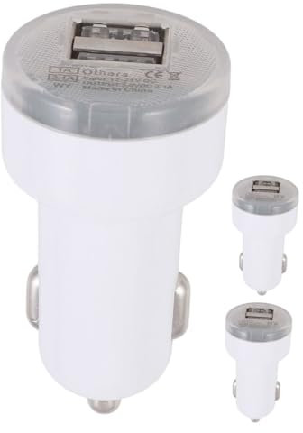 CHICAMPERA 3pezzi Caricabatterie Usb Per Auto Da Adattatore Usb Per Accendisigari Auto Caricabatterie Per Cellulare e Tablet Protezione Di Sicurezza Avanzata
