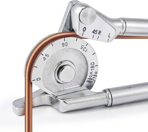 CGOLDENWALL Cintreuse manuelle de tubes de 12 mm, machine à cintrer de tuyaux de 0 à 180 degrés, pour tuyaux en cuivre/aluminium souple
