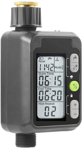 Fahoujs Controllo di irrigazione efficiente per prati e giardini, timer di irrigatore facile da usare con facile installazione singola uscita facile installazione di timer dell'acqua