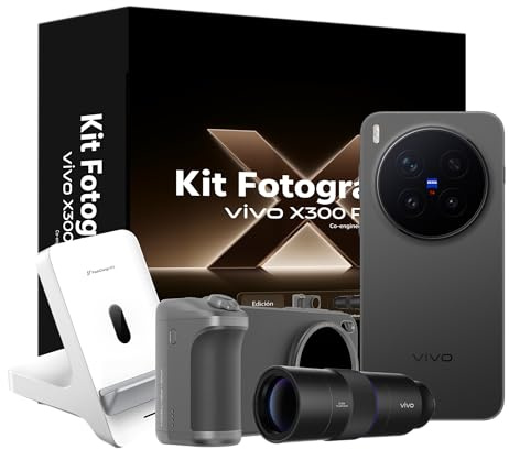 vivo X300 Pro 5G bundle, Móvil 16GB + 512GB, 6,78, cámara con teleobjetivo ZEISS APO de 200MP, procesador MediaTek Dimensity 9500, IP68 e IP69, Smartphone con 50W Cargador inalámbrico+Kit fotográfico