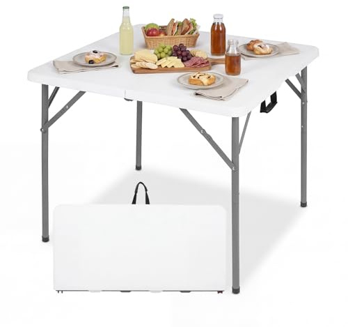 COSTWAY Mesa Plegable Picnic, 86 x 85,5 x 75 cm, Cuadrada