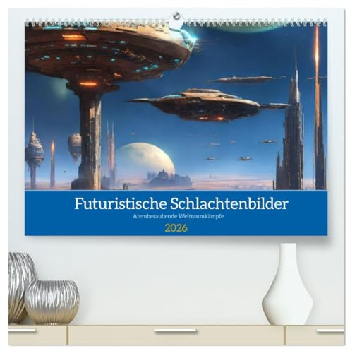 Futuristische Weltraumschlachten (hochwertiger Premium Wandkalender 2026 DIN A2 quer), Kunstdruck in Hochglanz: Atemberaubende Bilder von futuristischen Schlachten (CALVENDO Wissenschaft)