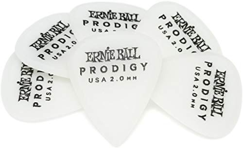 Ernie Ball Standard Prodigy Plektren, 2,0 mm, Weiß, 6er-Pack