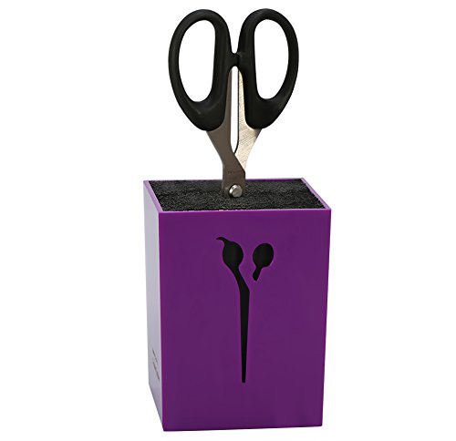 Caja de almacenamiento profesional de la belleza de los peines Caja de almacenamiento de las tiras de pelo de la peluquería del salón de las tijeras(morado)