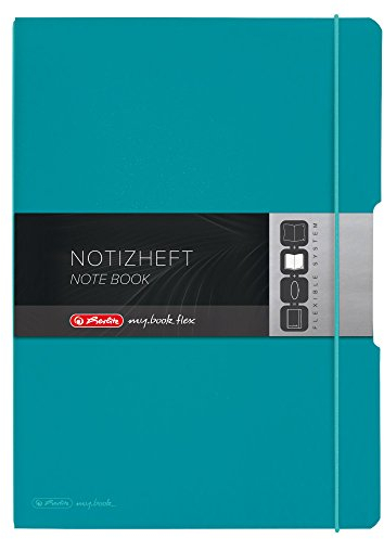 Herlitz 50015986 Notizheft flex, PP, 2 x 40 Blatt, A4 Caribbean Türkis