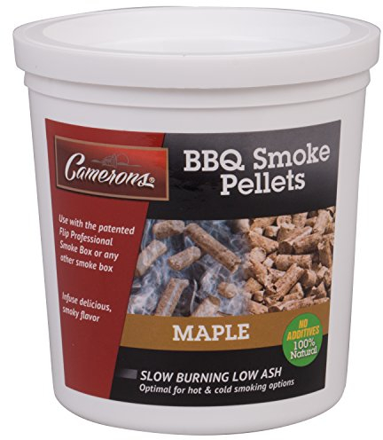 Camerons Smoking Wood Pellets (Maple, 1 Pint) - Kiln Dried BBQ Pellets - 100% All Natural Barbecue Wood for Smoker Grill, Pellet Grill & Fire Pit - Infuse Smokey Flavor in Food - Grilling Gift for Dad
