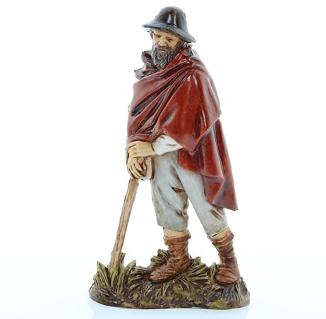 Moranduzzo Wanderer für Krippe 10 cm Maßstab 1:20 - Unzerstörbare Krippenfiguren - Stil 700', Handbemalt, Offizielles Produkt, Hergestellt in Italien, Bildhauer M. Landi