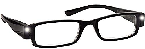 The Reading Glasses Company Illuminato Led Ore Notturne Lettori Di Luce Uomo Donna Nero L1-1 +2,00 - 50 Gr