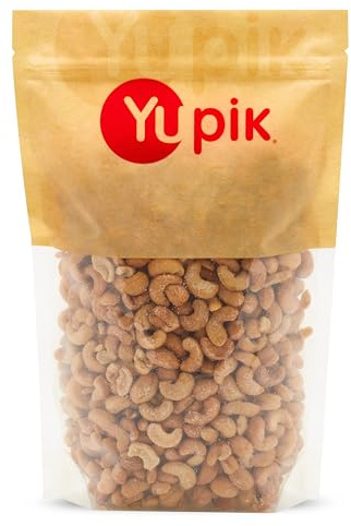 Yupik Roasted Salted Whole Cashews, 2.2 lb (35.2 oz), Gluten-Free, Kosher, Vegan, Seasoned Nuts, Lightly Coated with Salt, Source of Protein & Iron, Crunchy, Savory Snacks