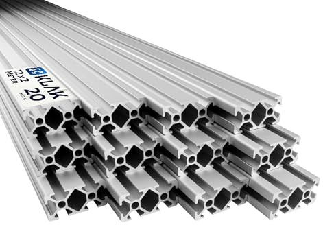 KLAK 20/40 - Aluprofil 12 Stück 20x40mm 2m System-, Montageprofil Nut 6 | Für Camperausbau, Anhänger & Möbelbau. Kompatibel mit Nut-6-Zubehör. Eloxiert, witterungsbeständig, 12 × 2 m = 24 m, silber