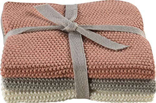 Sander Wischtuch Kitchen Friends 3er-Pack Baumwolle apricot-grau-Natur Größe 25x25 cm