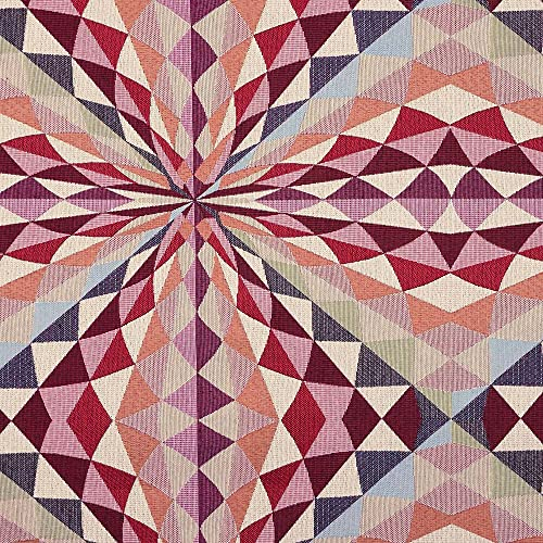 Kt KILOtela - Polsterstoff, Möbelstoff, Jacquard Gobelin, Dekostoff, Modische Accessoires, Tischdecke, Vorhang, oder Dekoartikel, 100 cm Länge x 280 cm Breite,, Geometrisch, Mehrfarbig, 1 Meter
